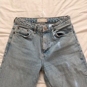 Topshop Light Blue Straight Leg Jeans